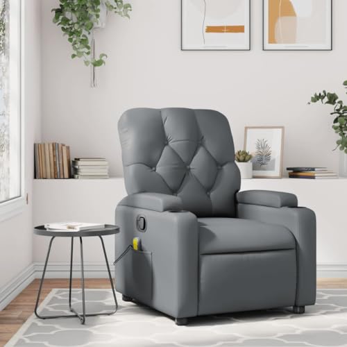 Hommdiy Massagesessel Grau Kunstleder Indoor Massagesessel Schlafzimmer von Hommdiy