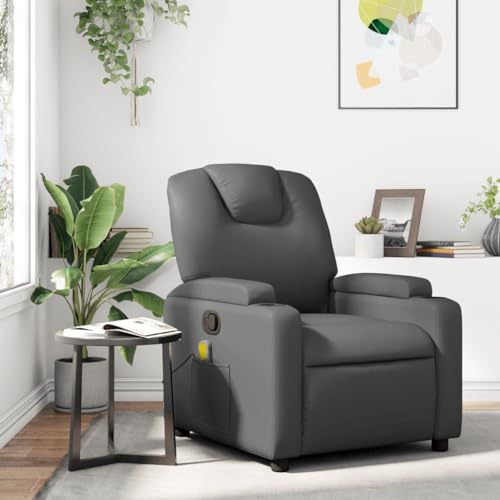 Hommdiy Massagesessel Grau Kunstleder IndoorMassagesessel von Hommdiy