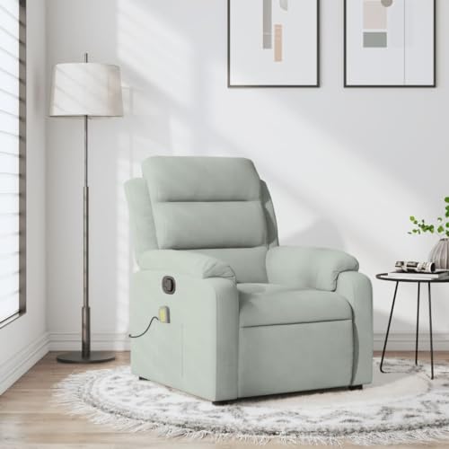 Hommdiy Massagesessel Hellgrau Indoor Samt Massagesessel Schlafzimmer von Hommdiy