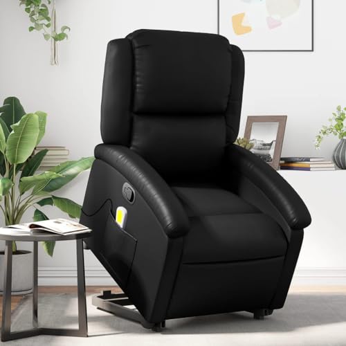 Hommdiy Massagesessel Indoor in vielen Farben für Wohnzimmer Schlafzimmer mit Aufstehhilfe Schwarz Kunstleder von Hommdiy