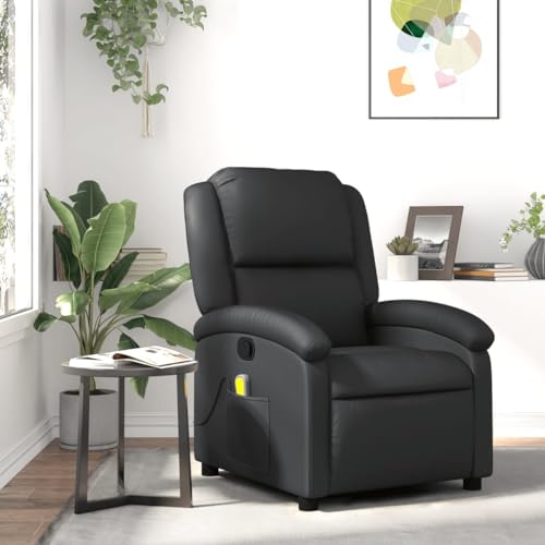 Hommdiy Massagesessel Schwarz Echtleder von Hommdiy