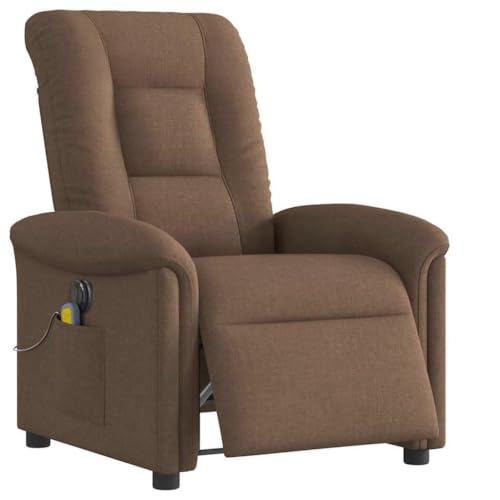 Hommdiy Massagesessel Stoff, Massage TV-Sessel, Fernsehsessel,Braun,Elektrisches Neigungssystem,Mit Massage von Hommdiy