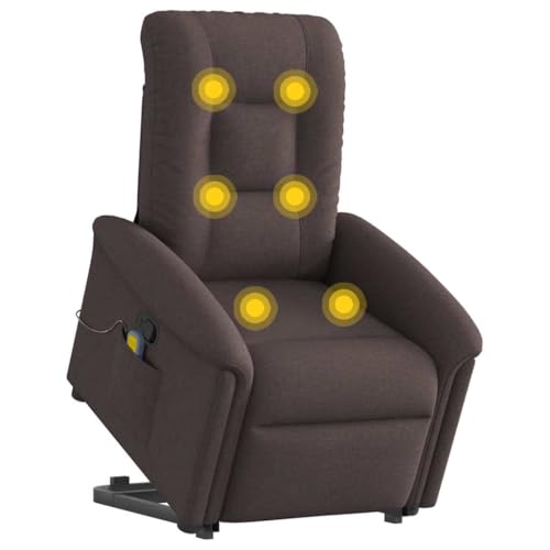 Hommdiy Massagesessel mit Aufstehhilfe, Relaxsessel, Massagestuhl, Sessel mit Massagefunktion, Dunkelbraun,Manuelles Neigesystem,Mit Massage von Hommdiy