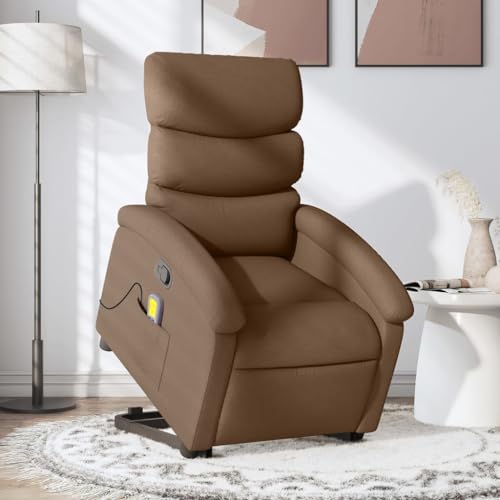 Hommdiy Massagesessel mit Aufstehhilfe Braun Stoff Massage Stuhl Schlafzimmer Mehrere Farben von Hommdiy