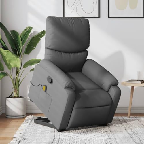 Hommdiy Massagesessel mit Aufstehhilfe Dunkelgrau Indoor Familien Stoff Massagesessel von Hommdiy