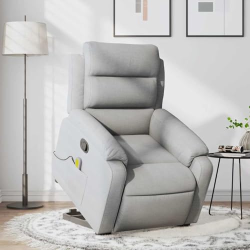 Hommdiy Massagesessel mit Aufstehhilfe Hellgrau Stoff Hommdiy Massagesessel mit Aufstehhilfe Hellgrau Stoff von Hommdiy