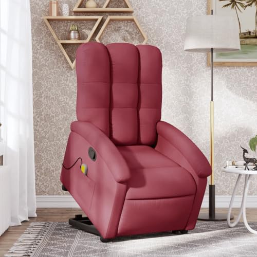 Hommdiy Massagesessel mit Aufstehhilfe Weinrot Indoor Stoff Massagesessel in vielen Farben für Wohnzimmer Schlafzimmer Hommdiy Massagesessel mit Aufstehhilfe Weinrot Indoor Stoff Massagesessel in vielen Farben für Wohnzimmer Schlafzimmer von Hommdiy