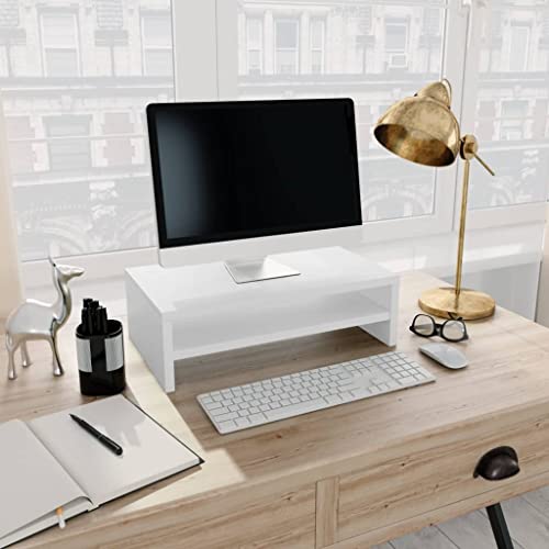 Hommdiy Monitorständer Schreibtischaufsatz Monitorerhöhung Bildschirm PC Regal Aufsatz Bildschirmerhöhung Weiß von Hommdiy