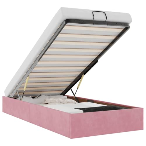 Hommdiy Ottoman-Bett ohne Matratze Rosa 100x200 cm Samt Bettrahmen Bettgestell Polsterbett mit Stauraum Hommdiy Ottoman-Bett ohne Matratze Rosa 100x200 cm Samt Bettrahmen Bettgestell Polsterbett mit Stauraum von Hommdiy