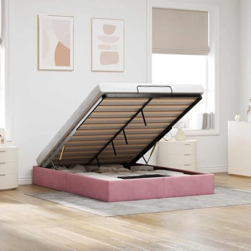 Hommdiy Ottoman-Bett ohne Matratze Rosa 140x200 cm Samt Hommdiy Ottoman-Bett ohne Matratze Rosa 140x200 cm Samt von Hommdiy