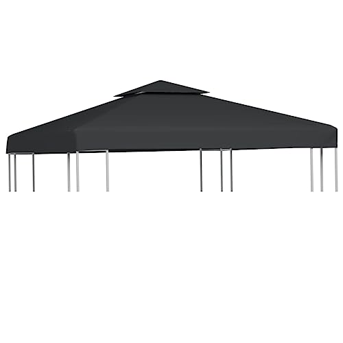 Hommdiy Pavillon Abdeckung 3x3 Meter Ersatzdach Partyzelt Plane Dach Gartenpavillon Partyzelt Wasserabweisendes Dach für Gazebo 3 x 3 m,Dunkelgrau Hommdiy Pavillon Abdeckung 3x3 Meter Ersatzdach Partyzelt Plane Dach Gartenpavillon Partyzelt Wasserabweisendes Dach für Gazebo 3 x 3 m,Dunkelgrau von Hommdiy