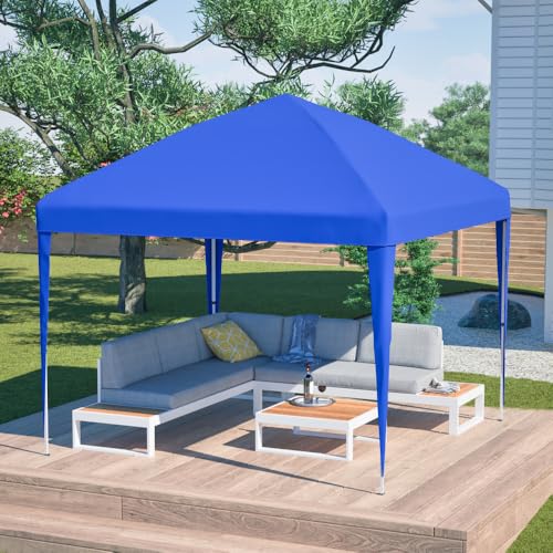 Hommdiy Pavillon Partyzelt 3x3m Pop-up, höhenverstellbar Faltpavillon Gartenpavillon mit 4 Sandsäcke & Tragetasche Festzelt Gartenpavillon Gartenzelt Garten Zelt Bierzelt (Blau) von Hommdiy
