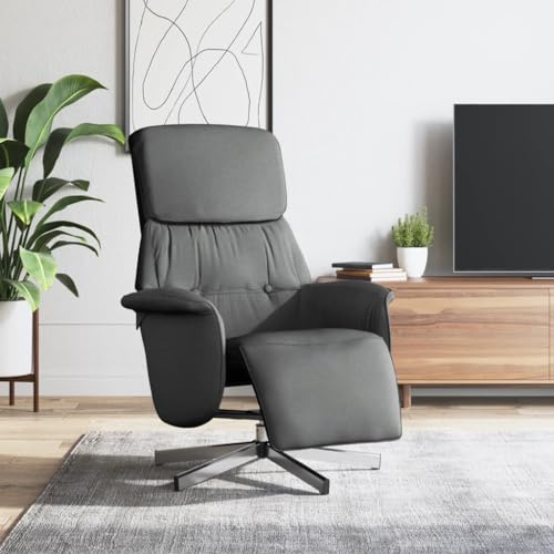 Hommdiy Relaxsessel, Drehbar Sessel mit Liegefunktion, Fernsehsessel Verstellbare Rückenlehne Fußteil, Liegesessel Ruhesessel Polstersessel,Dunkelgrau von Hommdiy