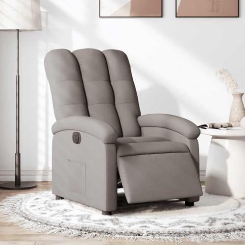 Hommdiy Relaxsessel Fernsehsessel Elektrisch Taupe Stoff von Hommdiy