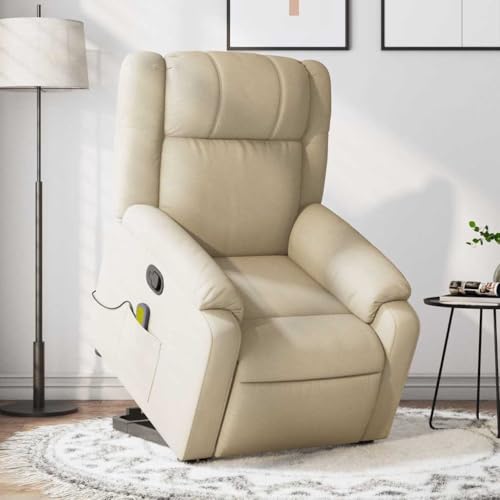 Hommdiy Relaxsessel elektrisch Verstellbarer Sessel mit Riser Stehsessel verstellbare Rückenlehne und Fußstütze Stoff TV-Sessel Creme Manuelles Neigesystem Mit Massage Hommdiy Relaxsessel elektrisch Verstellbarer Sessel mit Riser Stehsessel verstellbare Rückenlehne und Fußstütze Stoff TV-Sessel Creme Manuelles Neigesystem Mit Massage von Hommdiy