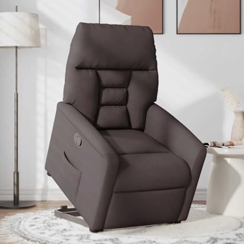 Hommdiy Relaxsessel mit Aufstehhilfe Stoff, TV-Sessel mit Aufstehhilfe mit Relaxfunktion, Fernsehsessel Dunkelbraun,Manuelles Neigesystem,Ohne Massage von Hommdiy