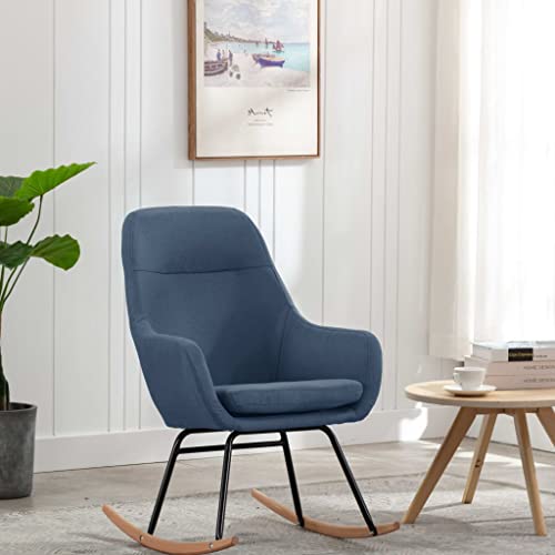 Hommdiy Schaukelstuhl Blau Stoff von Hommdiy