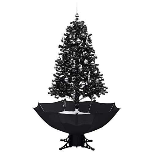 Hommdiy Schneiender Weihnachtsbaum mit Schirmfuß Schwarz 170 cm PVC von Hommdiy