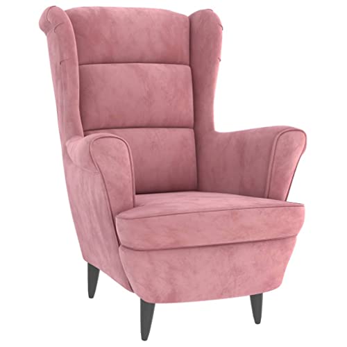 Hommdiy Sessel Loungesessel Fernsehsessel Ohrensessel Relaxsessel Wohnzimmersessel Couchsessel Armsessel Polstersessel Lounge Rosa Samt von Hommdiy