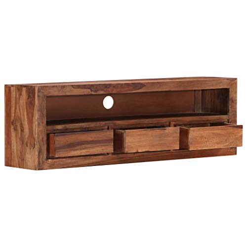 Hommdiy Sheesham-Holz Massiv TV Schrank Board Tisch Möbel 120x30x40cm Lowboard Fernsehtisch Fernsehschrank Sideboard Fernseher Schrank Fernsehmöbel von Hommdiy