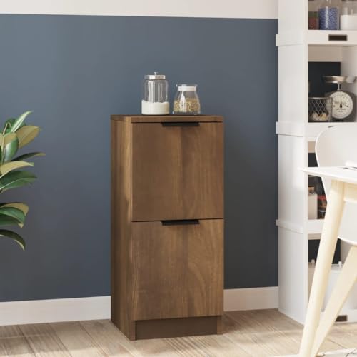 Hommdiy Sideboard Braun Eichen-Optik 30x30x70 cm Holzwerkstoff von Hommdiy