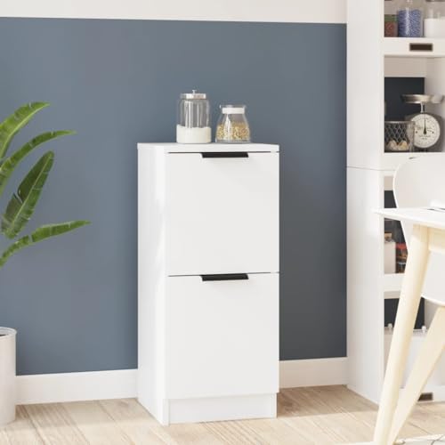 Hommdiy Sideboard Weiß 30x30x70 cm Holzwerkstoff von Hommdiy