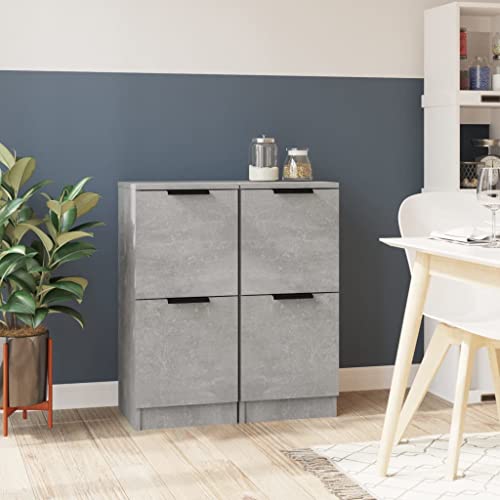 Hommdiy Sideboards 2 STK. Betongrau 30x30x70 cm Holzwerkstoff von Hommdiy