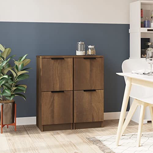 Hommdiy Sideboards 2 STK. Braun Eichen-Optik 30x30x70 cm Holzwerkstoff von Hommdiy