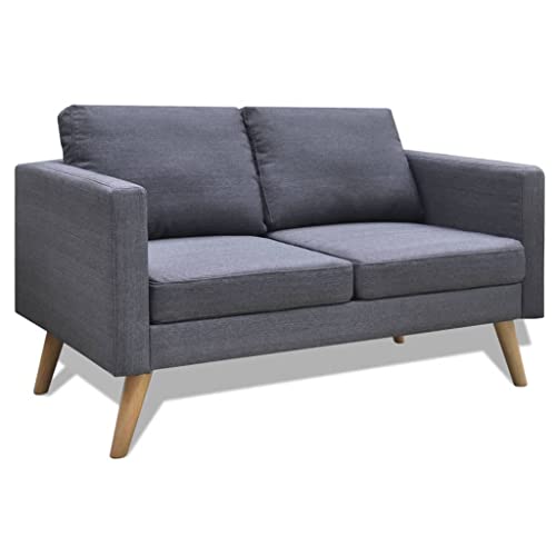 Hommdiy Sofa 2-Sitzer Stoff Dunkelgrau von Hommdiy