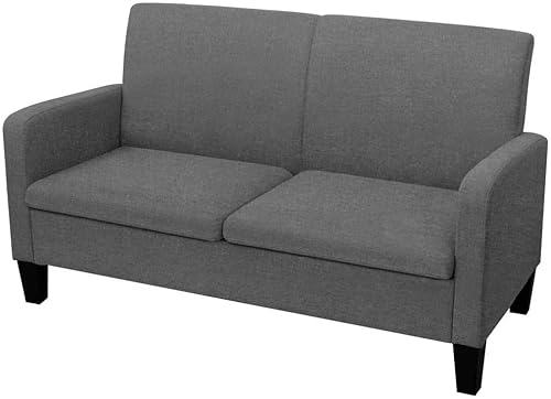 Hommdiy Sofa 2-Sitzer Zweisitzer Stoffsofa Polstersofa Loungesofa Sitzmöbel Polstermöbel Designsofa Wohnzimmersofa Dunkelgrau 135x65x76cm von Hommdiy