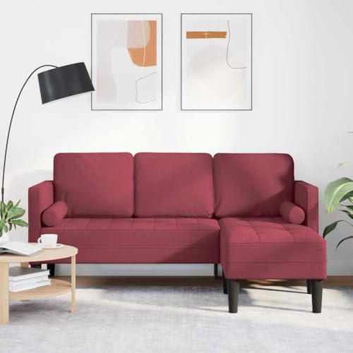 Hommdiy Sofa 3-Sitzer L-Form Weinrot 160 cm Stoff Hommdiy Sofa 3-Sitzer L-Form Weinrot 160 cm Stoff von Hommdiy