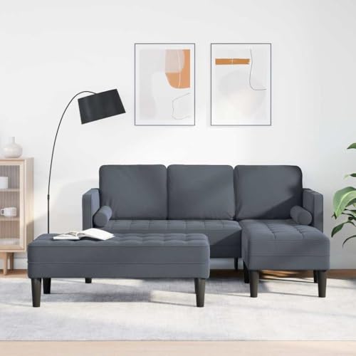 Hommdiy Sofa Set 2 pcs Dunkelgrau 173 x 131 x 67 cm Samt mit Bank von Hommdiy