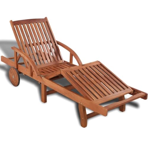Hommdiy Sonnenliege Massivholz Akazie(1x sunlounger) von Hommdiy