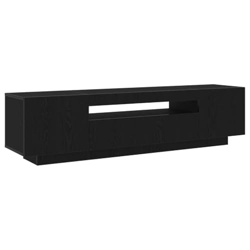 Hommdiy TV-Schränk Schwarz 160 x 35 x 40 cm Holzwerkstoff Sideboard Lowboard von Hommdiy