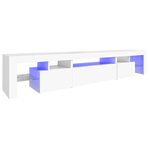 Hommdiy TV-Schrank mit LED-Leuchten Lowboard Sideboard Fernsehschrank TV Möbel Weiß 215x36,5x40 cm Hommdiy TV-Schrank mit LED-Leuchten Lowboard Sideboard Fernsehschrank TV Möbel Weiß 215x36,5x40 cm von Hommdiy