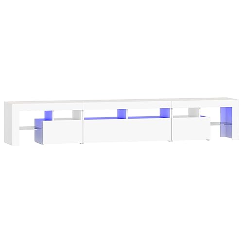 Hommdiy TV-Schrank mit LED-Leuchten Lowboard Sideboard Fernsehschrank TV Möbel Weiß 230x36,5x40 cm Hommdiy TV-Schrank mit LED-Leuchten Lowboard Sideboard Fernsehschrank TV Möbel Weiß 230x36,5x40 cm von Hommdiy