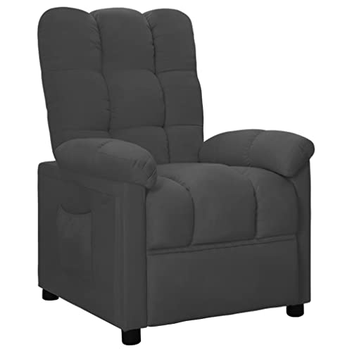 Hommdiy TV Sessel Relaxsessel Verstellbar Fernsehsessel Ruhesessel Polstersessel Liegesessel Loungesessel Armsessel Wohnzimmer Dunkelgrau Stoff von Hommdiy