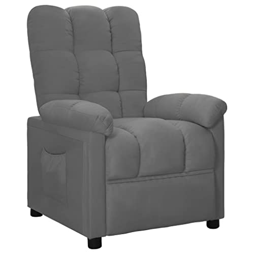 Hommdiy TV Sessel Relaxsessel Verstellbar Fernsehsessel Ruhesessel Polstersessel Liegesessel Loungesessel Armsessel Wohnzimmer Hellgrau Stoff von Hommdiy