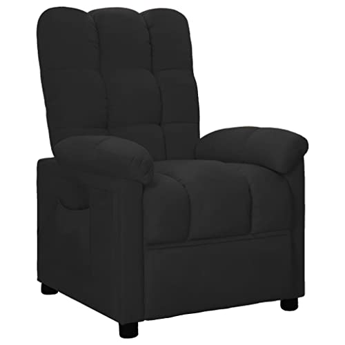 Hommdiy TV Sessel Relaxsessel Verstellbar Fernsehsessel Ruhesessel Polstersessel Liegesessel Loungesessel Armsessel Wohnzimmer Schwarz Stoff von Hommdiy