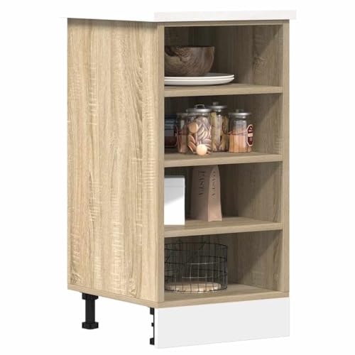 Hommdiy Unterschrank Riga Sonoma-Eiche 40x44,5x81,5 cm Küchenschrank Holzwerkstoff Küchenzeile Küchenmöbel Unterschrank Küchenunterschrank Schrank von Hommdiy