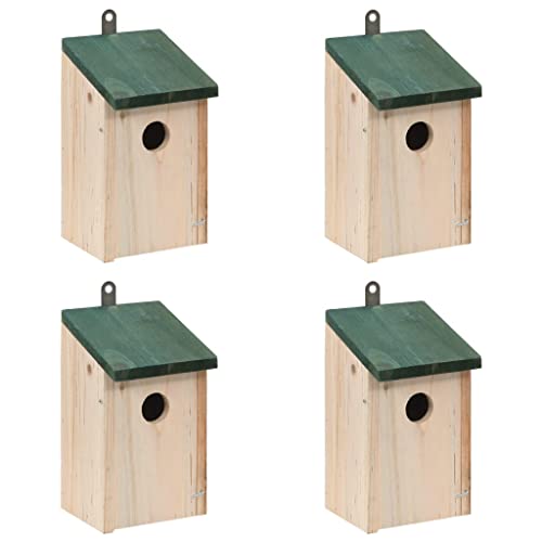 Hommdiy Vogelhäuser 4 STK. Holz 12x12x22 cm von Hommdiy