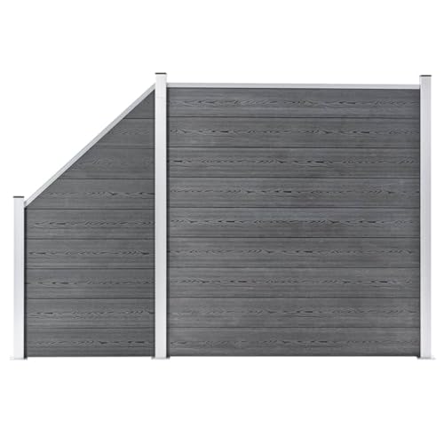 Hommdiy WPC Zaun-Set 1 Quadrat + 1 Schräge 273x186 cm Grau Hommdiy WPC Zaun-Set 1 Quadrat + 1 Schräge 273x186 cm Grau von Hommdiy