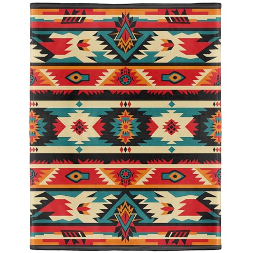 HommomH Southwestern Azteken-Decke, Indianer-Bauernhaus-Dekoration, superweiche Fleece-Überwurfdecken für Couch, Sofa, Bett, 127 x 152,4 cm HommomH Southwestern Azteken-Decke, Indianer-Bauernhaus-Dekoration, superweiche Fleece-Überwurfdecken für Couch, Sofa, Bett, 127 x 152,4 cm von HommomH