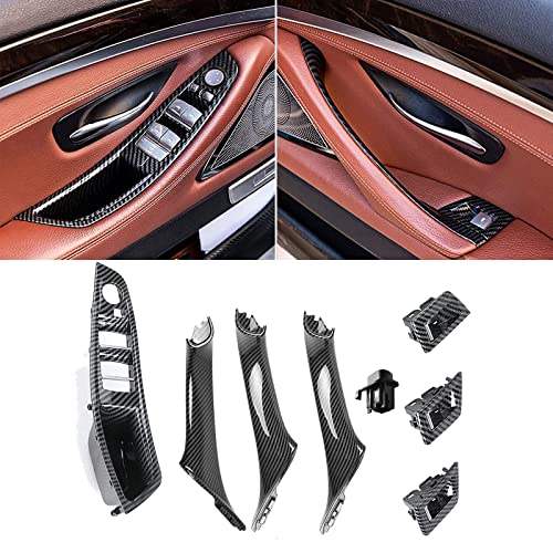 HommyFine Innentürgriff Ersatztürgriff Innentür Ersatzgriff Set kompatibel mit BMW 5er Serie F10 F11Türgriff Innen (Kohlefaser Schwarz) von HommyFine