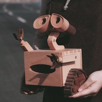 Niedliche Roboter Holz Tissue Box, Kreative Aufbewahrungsbox Box Für Kinder, Handgemachte Rechteck Cover, Cartoon Papier Halter von HommyStudio