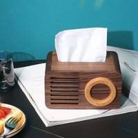 Radio-Taschentücherbox, Holz-Taschentücherbox, Rechteck-Taschentücherbox, Handgemachter Schreibtisch-Organizer, Badezimmerdekor von HommyStudio