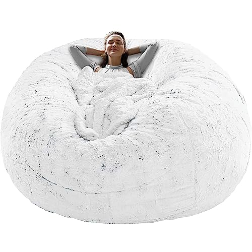 Homnova Lazy Sofa Bean Bag Cover (No Filler), Fluffy Lazy Sofa Plush Bean Bag Chair, Durable, Comfortable, Oversized Round Chair Lazy Sofa Cover,009,135x65cm von Homnova