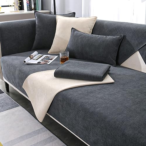 Homnova Sofabezug 3 2 1 Sitzer Überwürfe Sofahusse rutschfest Chenille Sofa Überzug Couch Überwurfdecke Sofaschutz Katze/Hunde,010,110 * 240cm von Homnova