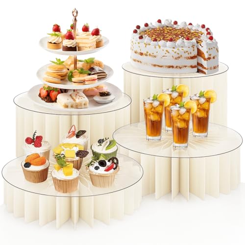 Homode Buffet-Erhöhungen, 4 Stück Lebensmittelerhöhungen für Buffet-Tisch, Acryl-Ständer, Präsentationsständer mit faltbarem Boden, transparente Dessert- und Kuchenständer, hohe Zylinderständer für Homode Buffet-Erhöhungen, 4 Stück Lebensmittelerhöhungen für Buffet-Tisch, Acryl-Ständer, Präsentationsständer mit faltbarem Boden, transparente Dessert- und Kuchenständer, hohe Zylinderständer für von Homode
