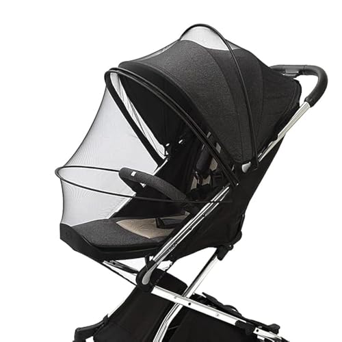 Homord Moskitonetz Kinderwagen - Universal Insektenschutz für Kinderwagen & Buggy Reißfest Mückennetz Fliegennetz - idealer Schutz vor Wespen & Stechmücken Schwarz - mit Stützstangen von Homord